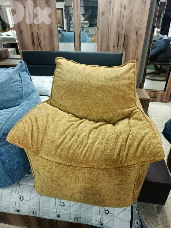 بوف فوتوي قماش pouf fauteuil en tissue 2