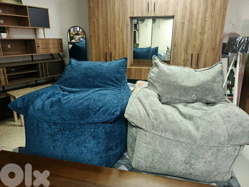 بوف فوتوي قماش pouf fauteuil en tissue 5