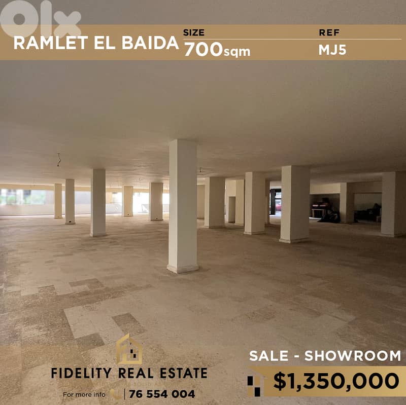 Showroom for sale in Ramlet El Baida MJ5 صالة عرض  للبيع 0