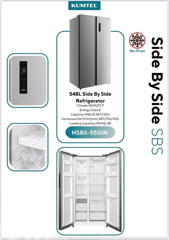 BLACK OFFER: Refrigerator Kumtel 33FT Inverter Side By Side 0