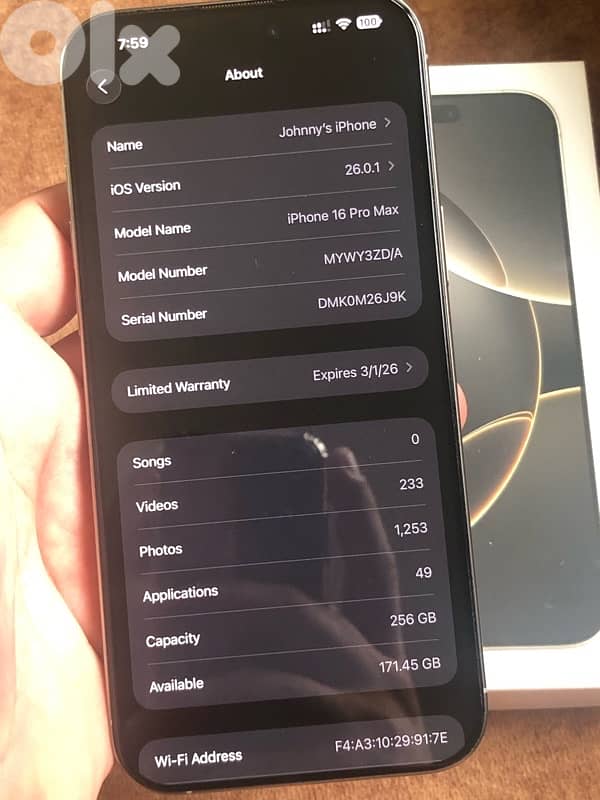 Iphone 16 ProMax 256gb (Natural Titanium) 6