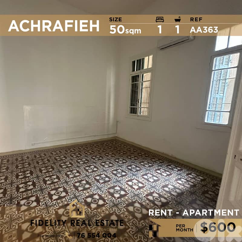 Apartment for rent in Achrafieh AA363 شقة  للإيجار في الأشرفية 0