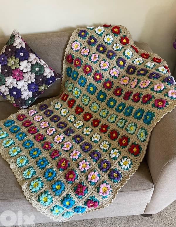 crochet blanket hand made 1