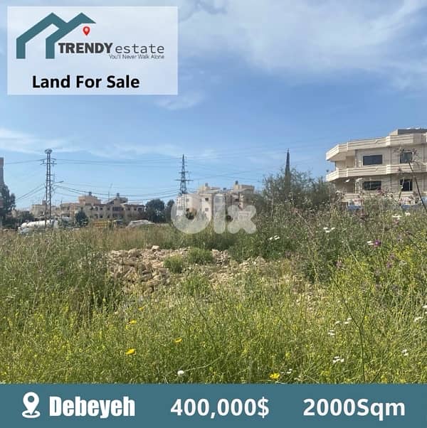 ارض للبيع خلف خط العام الدبية مباشرةً land for sale in debiyeh 1