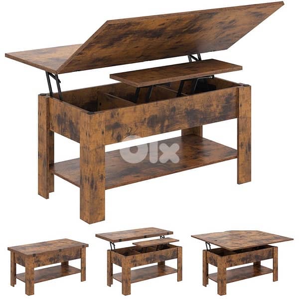 3-in-1 Multifunctional Lift-Top and Folding Coffee Table 1