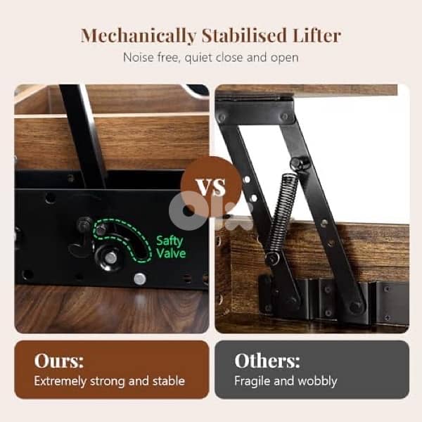 VOWNER Folding Coffee Table, 3-in-1 6