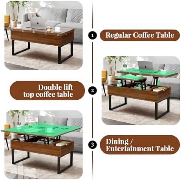 VOWNER Folding Coffee Table, 3-in-1 7