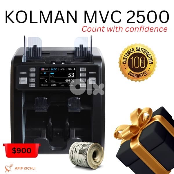 Kolman Pro Money Counter USD EURO LBP عدادة نقود مع كشف المزور 2