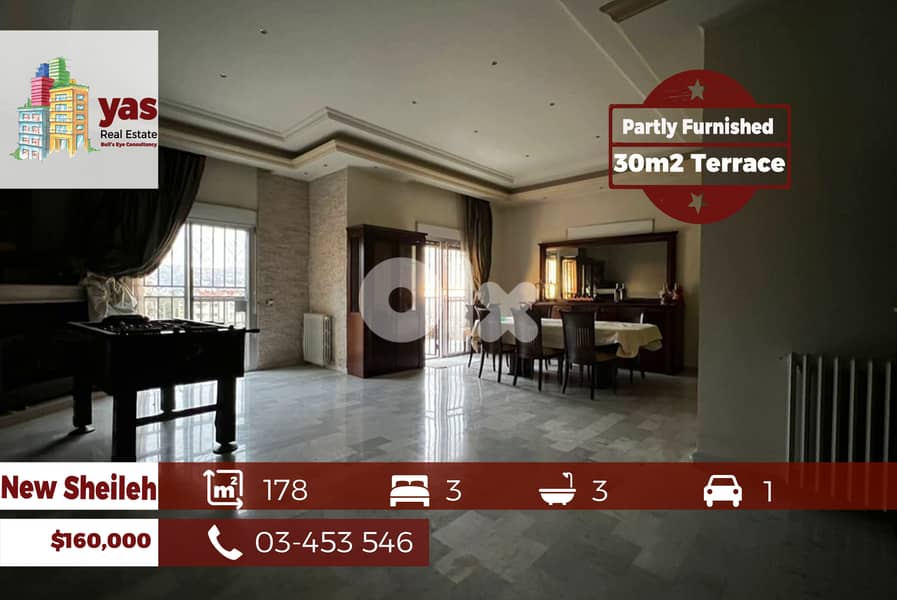 New Sheileh 178m2 | 30m2 Terrace | Semi Furnished | KS/TO 0