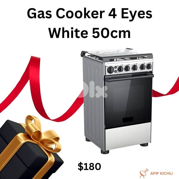 Gas Cooker 4 Eyes فرن غاز ٤ رؤوس كفالة سنة 0