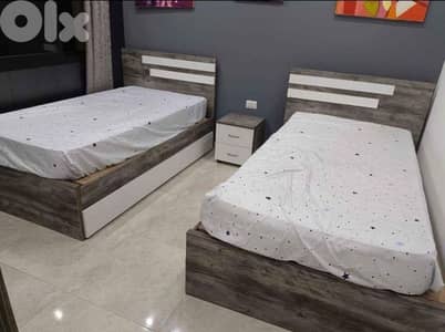 تختين مفرد نص مع جوارير مع كومود بالنص جديد من المعمل (high quality)