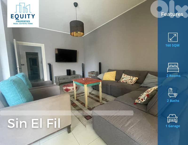 Furnished 160 SQM Apartment For Rent In Sin El Fil #HH219764 0