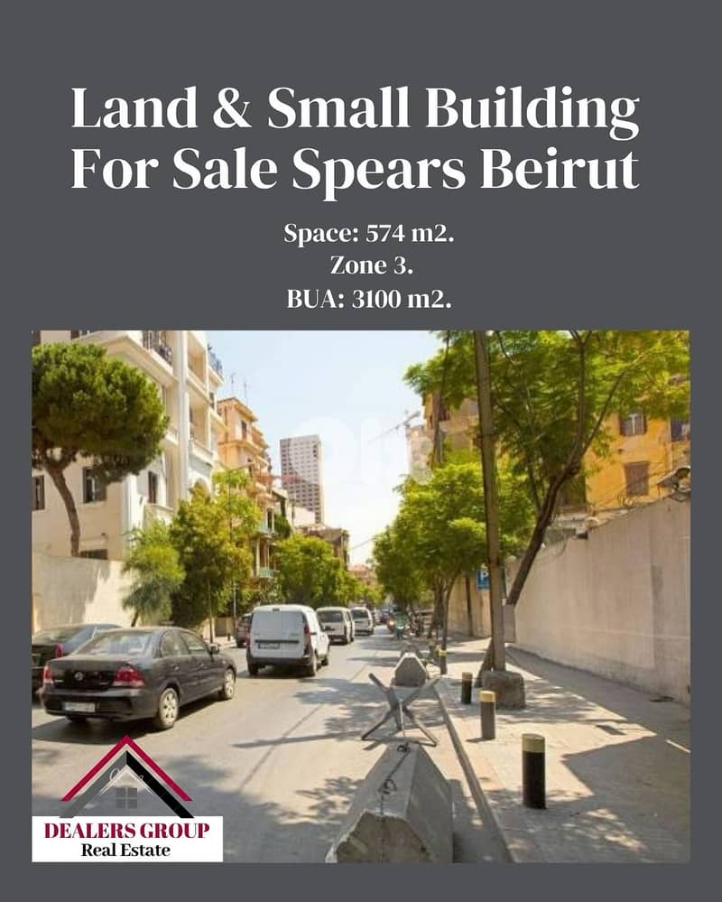 Land and Small Building for sale in Spears - Beirut 0