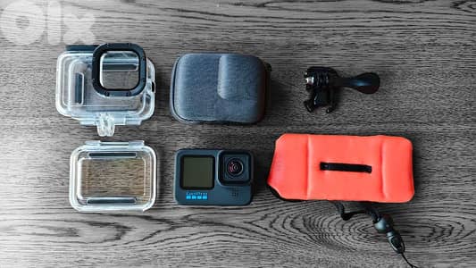 GoPro Hero 10 with waterproof case and accessories