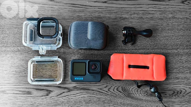GoPro Hero 10 with waterproof case and accessories 0