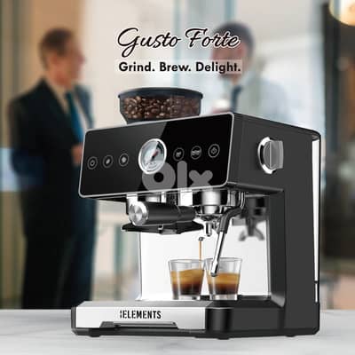German Espresso KB Elements Gusto Forte Coffee Machine With Grinder