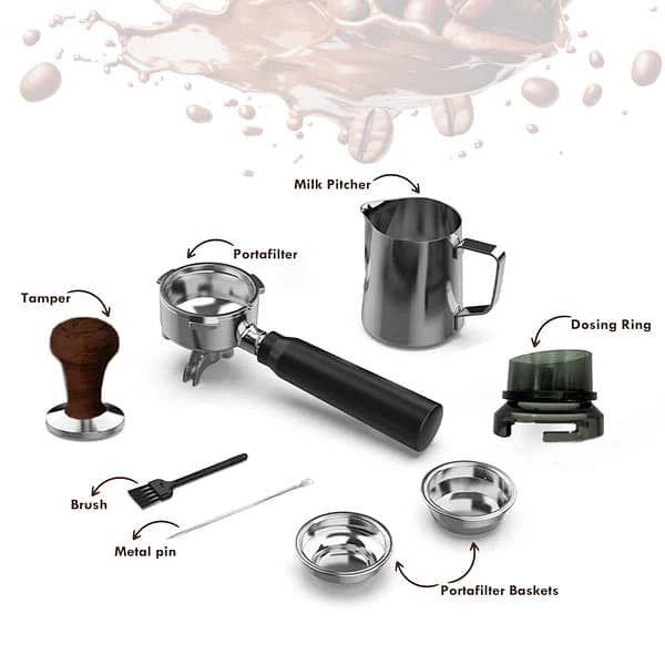 German Espresso KB Elements Preciso Coffee Machine With Grinder 6