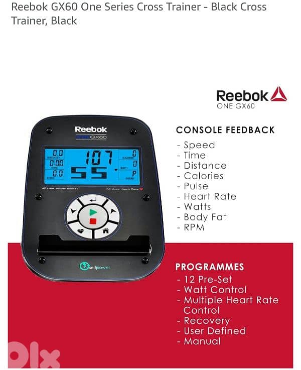 rebook ellipticall GX60 3
