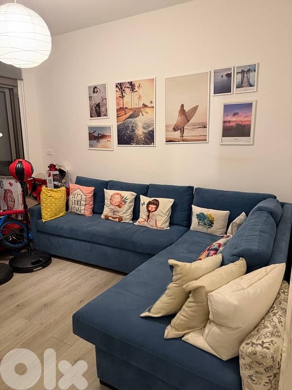 living room sofas+tableaux+tv unit 0