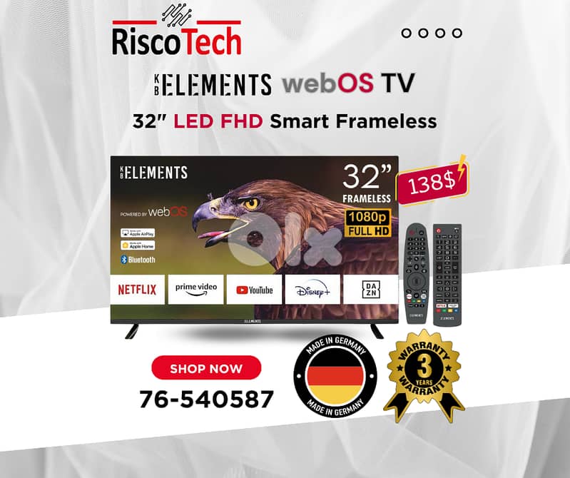 German WebOs Qled TV - UHD - 4K Smart 32” 43” 50” 55” 65” 70” 85”Inch 8