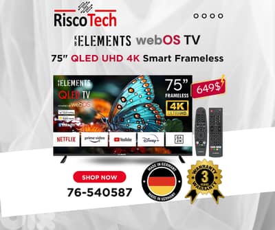 KB Elements Qled WebOS 75″ Inch TV-UHD 4K Smart | تلفزيون 75 إنش