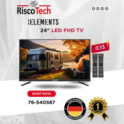 KB Elements -  24″ Inch Led Tv-FHD | تلفزيون 24 إنش كفالة سنتين