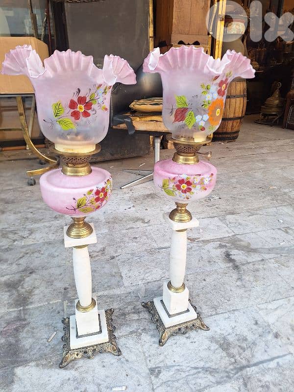 جوز قنديل كاز انتيك مميز شغل فني يدوي رائع جدا 0