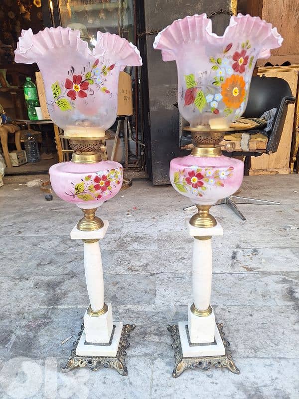 جوز قنديل كاز انتيك مميز شغل فني يدوي رائع جدا 2