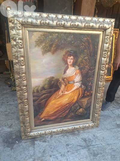 لوحة زيتية انتيك راقية مميزة سعر مغري