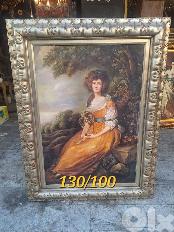 لوحة زيتية انتيك راقية مميزة سعر مغري 1