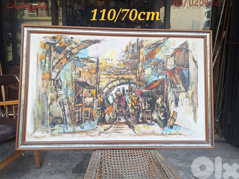 لوحة رسم زيتي للرسام حيدر حموي اصلية 2