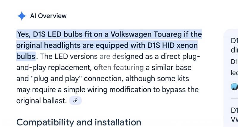 D1S led light only 1 pair 5