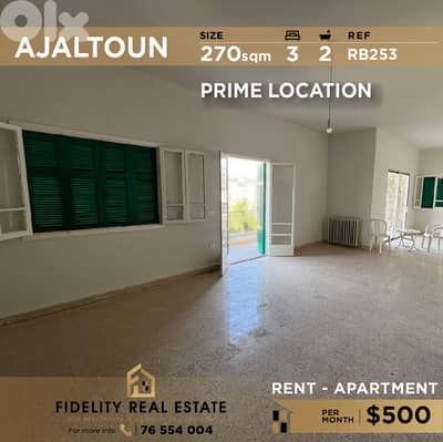 Apartment for rent in Ajaltoun RB253 شقة للإيجار في عجلتون