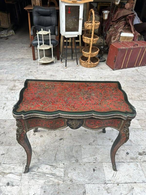 frensh Napeleon III boulle card table طاولة لعب ورق فرنسية انتيك بول 1