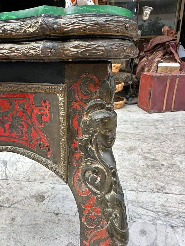 frensh Napeleon III boulle card table طاولة لعب ورق فرنسية انتيك بول 4