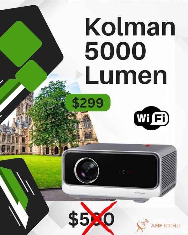 Kolman LED Projector 5000 Lumens Smart 0