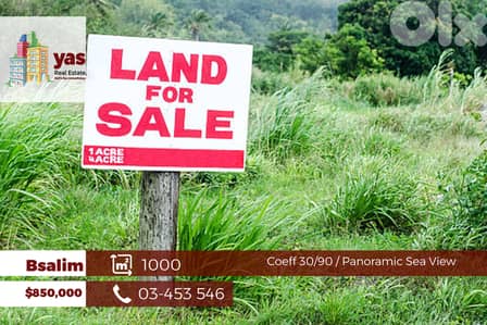 Bsalim 1000m2 | Land | Coeff 30-90 | Perfect Investment | OH