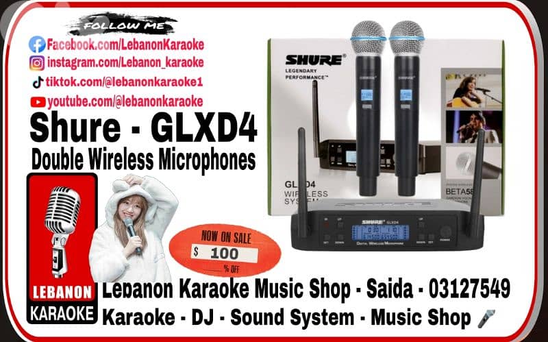 shure Wireless Microphone GLXD4 2