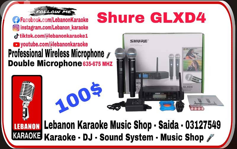 shure Wireless Microphone GLXD4 3
