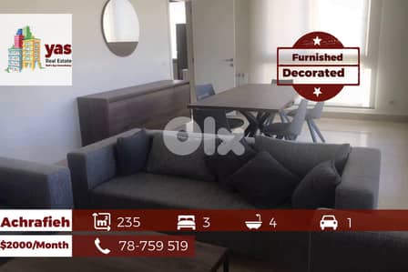 Achrafieh 235m2 | Furnished | Rent | Prime Location | MO