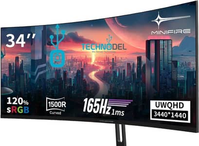Minifire 34" UWQHD Curved 165hz Gaming Monitor