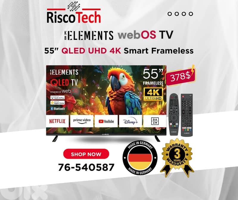 KB Elements Qled WebOS 55″ Inch TV-UHD 4K Smart | تلفزيون 55 إنش 0