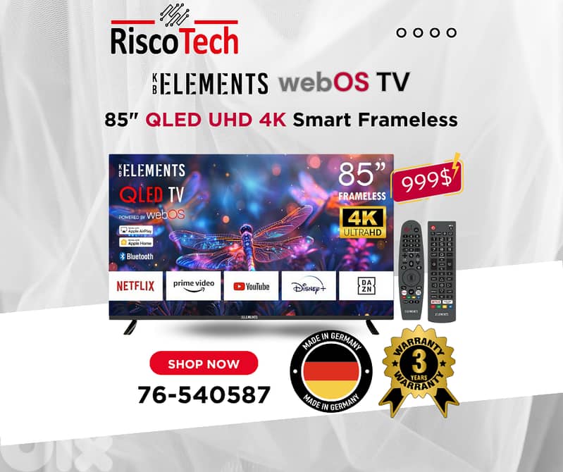 German - WebOs Qled TV - UHD 4K Smart 32” 43” 50” 55” 65” 70” 85”Inch 1