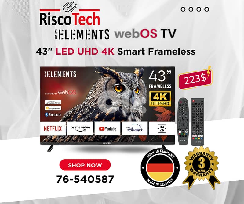 German - WebOs Qled TV - UHD 4K Smart 32” 43” 50” 55” 65” 70” 85”Inch 7