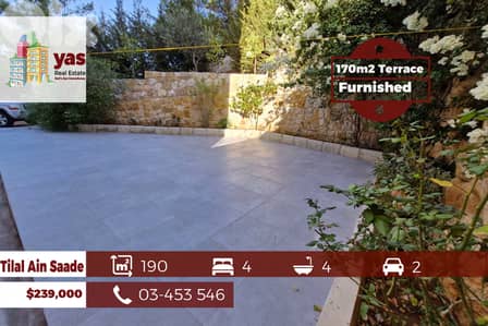 Tilal Ain Saade 190m2 | 170m2 Terrace | Furnished | Prime Location PA