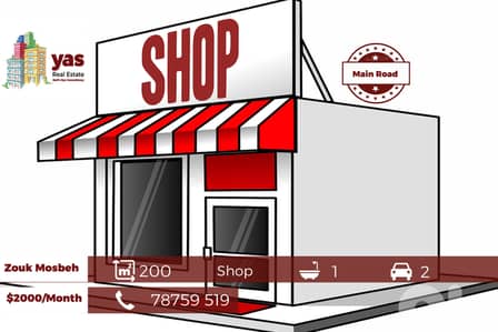 Zouk Mosbeh 200m2 | Shop | Main Road | Rent | Accessible | EL |