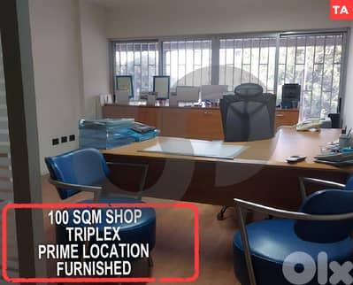 100 SQM Shop – Triplex – Prime Location – Furnished REF#TA127948