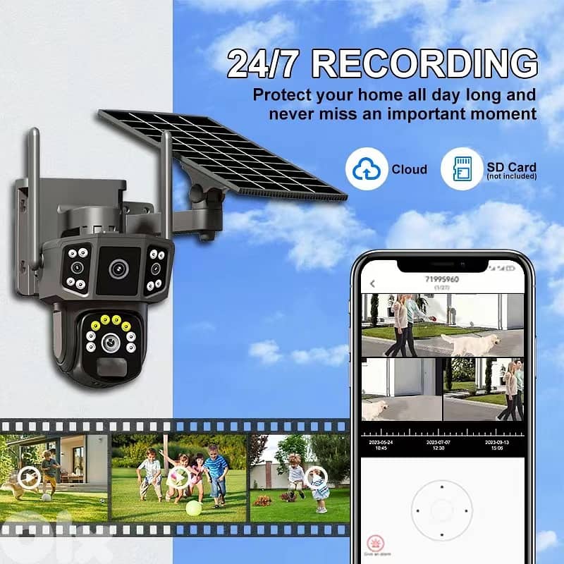 6MP OUTDOOR DUALCAM SOLAR WIFI P2P - PTZ IP CAMERA - T8B كاميرا مراقبة 1