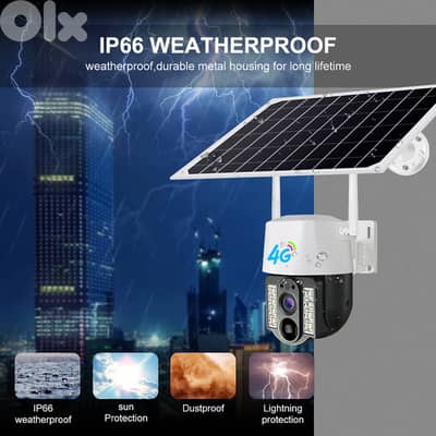5MP Outdoor Solar - 4G SIM Card P2P-PTZ IP Camera - كاميرا طاقة شمسية