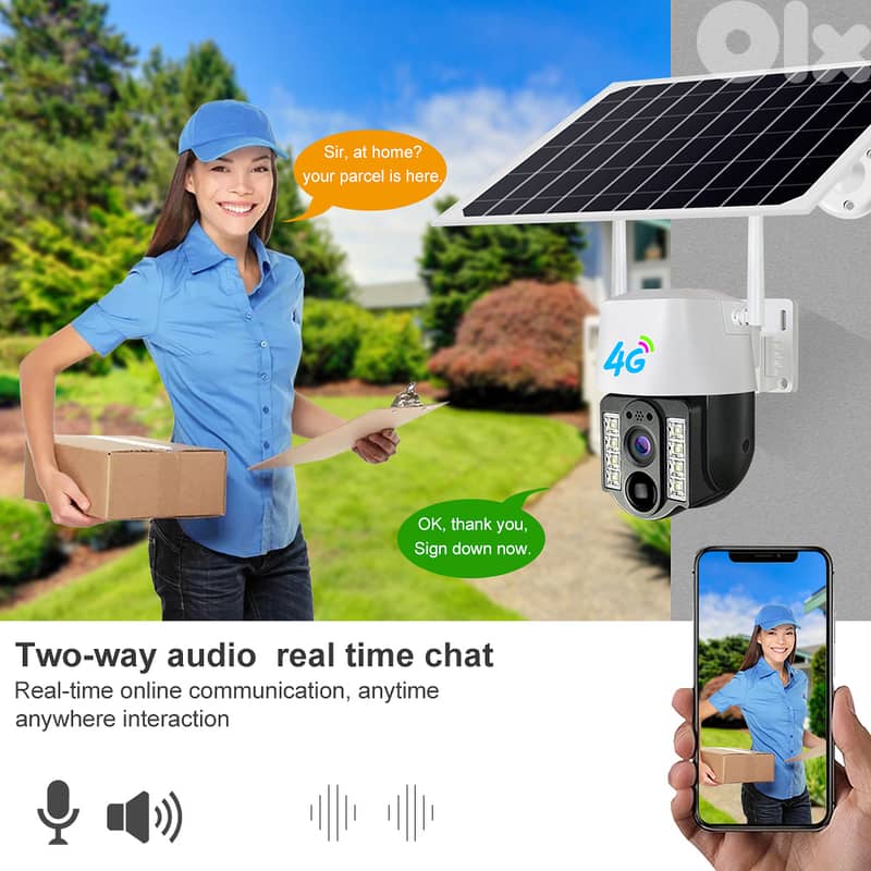 5MP Outdoor Solar - 4G SIM Card P2P-PTZ IP Camera - كاميرا طاقة شمسية 2